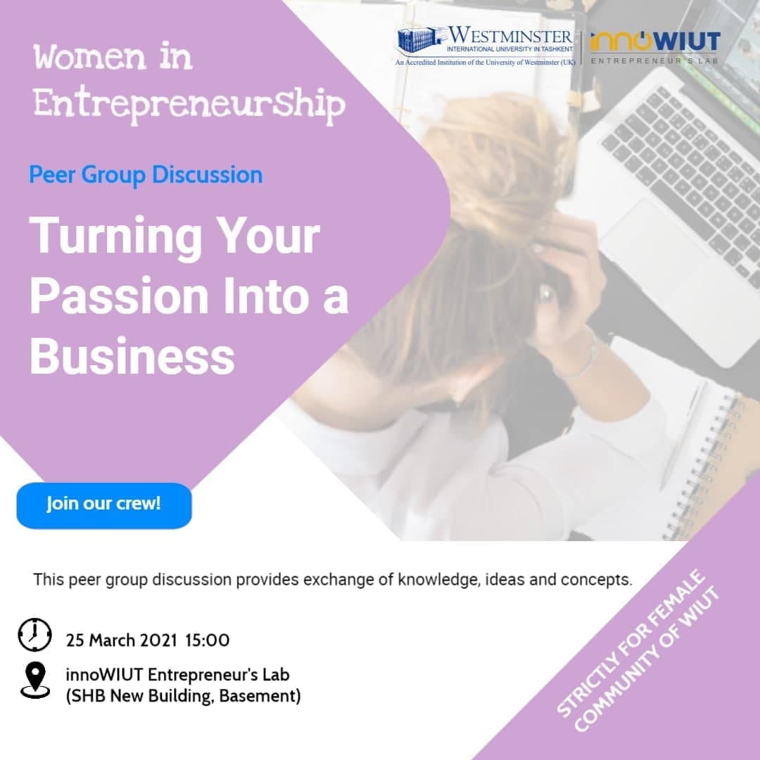 Women in Entrepreneurship Peer Group Discussion on topic 